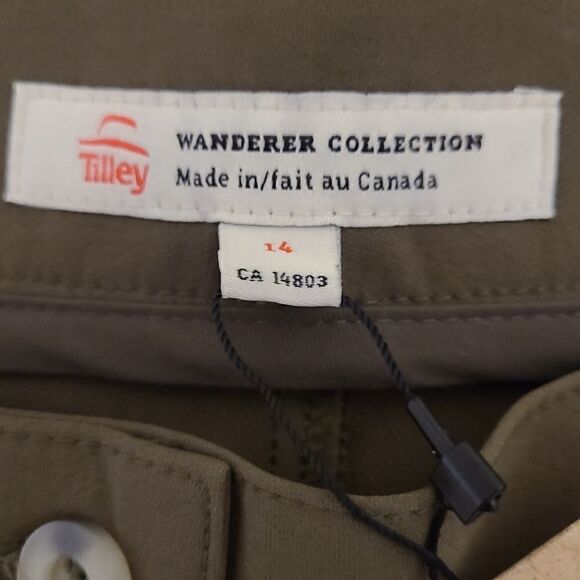 NWT Tilley Wanderer Collection Olive Green Travel Pants 14 - Picture 8 of 9